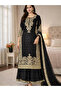 Black Silk Salwar Kameez & Dupatta - HRT6798 | Black - 3