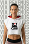 Hot Girl Club Printed Zero Sleeve Hooded Sports Women's Crop