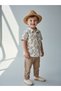 Boy's Summer Leaf Patterned Linen Shirt - 2