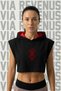 Berserk Printed Zero Sleeve Hooded Sports Women's Crop