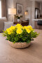 Artificial Flower Arrangement Wicker Basket Flower Pot – Decorative Ornament for Living Room, Office, Tabletop