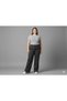 Women's Large Size Crepe Fabric Elastic Waist Lycra Palazzo Gray Trousers - 2