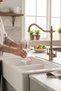 Antique Gold Retro Purified Kitchen Faucet with Purifier Feature Brass Kitchen Sink Fixture - 2
