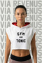 Gym and Tonic Printed Zero Sleeve Hooded Sports Women's Crop