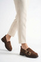 Women's Loafer Moccasin Casual Buckle Daily Shoes Tonyas Brown Suede - 4