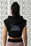 Kitana Front and Back Printed Zero Sleeve Hooded Sports Women's Crop - 2