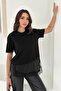 Lace Detailed T-Shirt – Black Grace