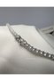 Premium Waterway Steel Necklace with Large Stones - Silver Bold Tennis Necklace - 2