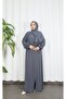 Self-Wrapped Zippered Prayer Dress Gray Hnt7068