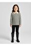 Girl's Polo Collar-Striped Blouse
