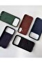 iPhone 17 Pro Compatible Suede Tech Genuine Leather Woven Animated Magsafe Supported Case - 3