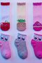 Girl's 6 Pairs of Socks with Fruit and Cat Figures for Ages 3-4 & Buckle Set Gift - 3