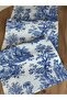 Sibelarthome Panama Linen French Peasants Toile De Jouy Pattern Runner 40X140 cm