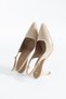 Zarel Women's Beige Patent Leather Pointed Toe Graduation Evening Dress 7 cm Thin Gold Heeled Shoes - 6
