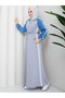 Denim Sleeves Two Thread Cotton Women's Sports Dress with Laces N-05490 _ Gray - 3