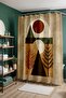 Bathroom Curtain, Bohemian Shapes Leaves Patterned Shower Curtain, Bathtub Curtain 175X200Cm