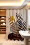 Bathroom Curtain, Bohemian Stone and Leaves Patterned Shower Curtain, Bathtub Curtain 175X200Cm - 3