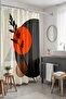 Bathroom Curtain, Bohemian Gray Moon Branch Patterned Shower Curtain, Bathtub Curtain 175X200Cm - 3