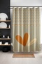 Bathroom Curtain, Linen Hearts Patterned Shower Curtain, Bathtub Curtain 175X200Cm - 3