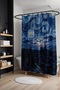 Bathroom Curtain, Black Man Patterned Shower Curtain in Starry Night, Bathtub Curtain 175X200Cm - 3