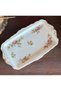Antique British Moss Rose Series Pink Floral Porcelain Rectangular Tray Presentation Plate