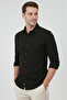 Black Modal Fabric Lycra Comfortable Fit Wrinkle-Free Iron-Free Men's Shirt 2602629 - 4