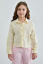 Striped Bow Detailed Girls' Crop Shirt - 3