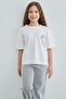 Striped Crew Neck Girls' 2-Piece Set - 2
