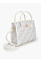 Monogram Print Satchel Bag with Detachable Strap - 3