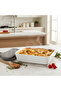 Cook Rings Rectangular Ceramic Baking Dish – Oven-Safe, Durable, Non-Stick White Bakeware - 2