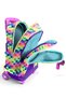 Kids Colorful Pixel Heart Patterned Three-Compartment Wheeled School Backpack 34008 - 3