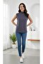 Women's Sleeveless Bodysuit Zero Sleeve Turtleneck Badi Super Quality Turtleneck Smoked - 2