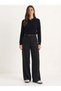 Women's Black Polo Collar Regular Fit Knitwear Sweater 20258063 - 4