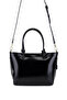 Women's Faux Leather Black Shoulder Bag - 4
