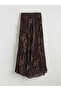 Original Elastic Waist Patterned Pleated Skirt - 4
