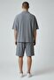 Men's Smoke Gray Patched Ottoman Shorts Top and Bottom Set - 3