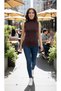 Women's Sleeveless Bodysuit Zero Sleeve High Neck Badi Super Quality Turtleneck Brown - 3