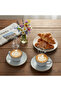 Stoneware Set of 6 Coffee Cup & Saucer Naturalia - Beige/Gray/Green - 3