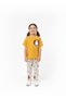 Girl's Mustard Rabbit Printed T-Shirt and Checkered Patterned Trousers Set