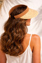 Women's Summer Straw Brown Visor Hat Crown Model Sun Protection Beach Hat - 4