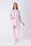 Maternity Pajama and Dressing Gown Set 3-Piece – Maternity Pajamas with Crew Neck, Striped Pattern, Cotton Viscose