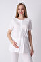 Maternity Pajama and Dressing Gown Set 3-Piece – Maternity Pajamas with Crew Neck, Striped Pattern, Cotton Viscose - 4