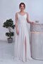 Women's Strappy Front Draped Slit Glitter Evening Dress in Plum, Lilac, White, Black - 3