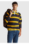 Men's Yellow-Navy Blue 100% Cotton Stranger Things Long Sleeve Polo T-Shirt