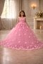 Princess Fluffy Tulle Floral Children's Dress Evening Dresses - 3
