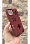 iPhone 11 Compatible Burgundy Star Silicone Shock Absorbing Classic Protected Rubber Case - 3