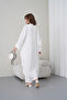 Women's Front Sequin Embroidered Linen Kimono Cardigan and Pants Top and Bottom Set - 7