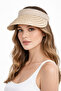Natural Straw Women's Cream Visor Hat Crown Model Summer Beach & Vacation Sun Hat - 2