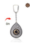 Ayyıldız and Tuğralı Damla Model Double-Sided Oxidized Silver Filigree Keychain 201025187 - 4