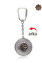 Ruby and Emerald Stone Flower Model Double Sided Oxidized Silver Filigree Key Chain 201025176 - 5